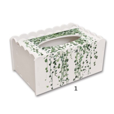 Cfen a'sgrøn plante hjem køkken pvc-træ tissuekasse diy solid serviet holder kasse fjernbetjening container tissuekasse 1pc: 1