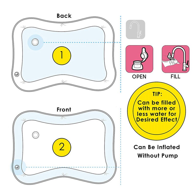 Baby Kids Water Spelen Mat Opblaasbare Thicken Pvc Baby Tummy Tijd Playmat Peuter Leuke Activiteit Spelen Centrum Water Mat Voor baby 'S