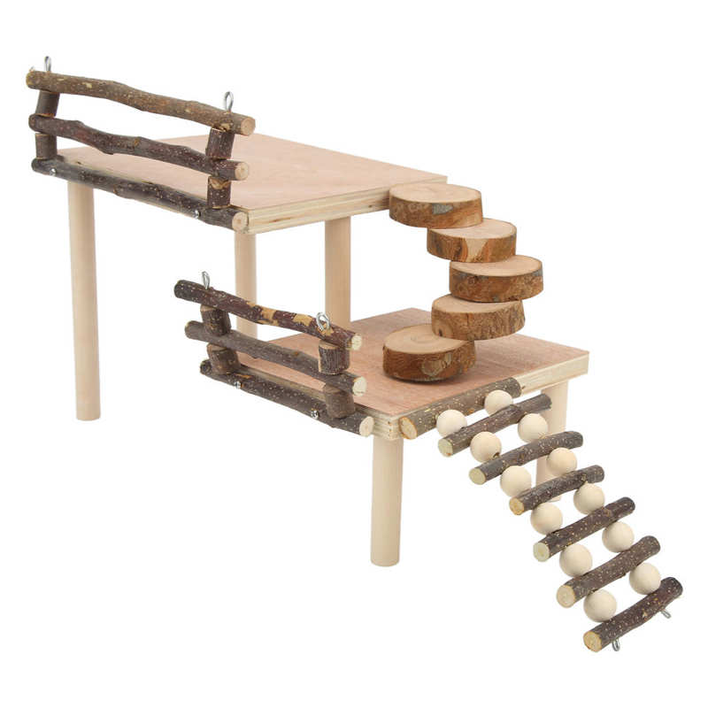 External Fed Hamster Playground Reference: Small Pet Wooden Platform Hamster Wooden Playgroun