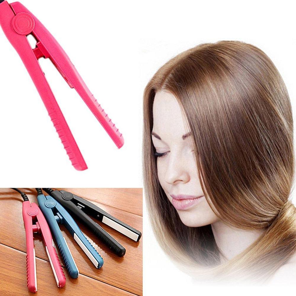 Mini Travel Hair Straightener Flat Iron Ceramic Plate Portable Heating Plate Straight Hair Styling Tool