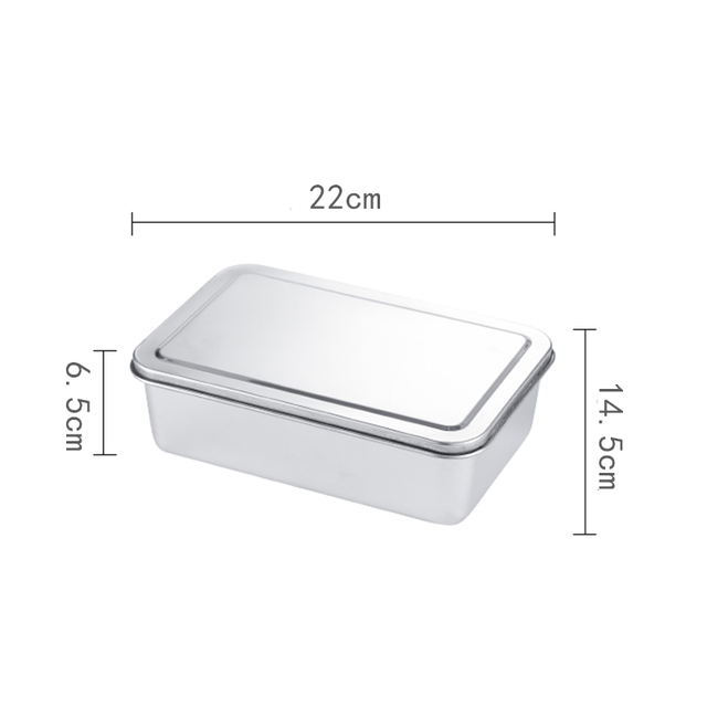 Narrow-Sided Rectangular Plate 304 Stainless Steel Deepened Flat-Bottomed Steamed Cake Pan Baking Pan Cooked Food Tray With Lid: K