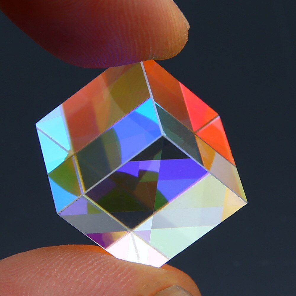 15mm wadliwy krzyż dichroiczny pryzmat łącznik rozdzielacz x-sześcian szklany pryzmat edukacyjne narzędzia dydaktyczne badania dekoracje pryzmat