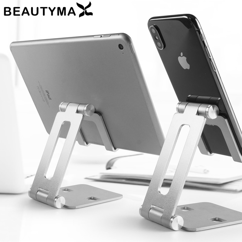 Aluminium Dual Opvouwbare Desktop Roterende Tablet Stand Mobiele Telefoon Houder Voor Iphone 11 Pro Max Voor Ipad Air Voor mobiele Telefoons