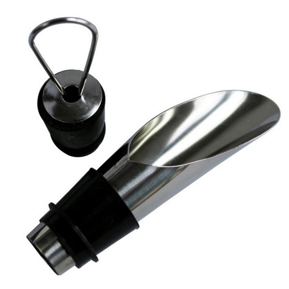 Tapón de boquilla para botella de vino, tapón decantador y vertedor de vino de acero inoxidable, accesorios para Bar