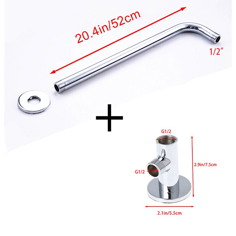 90/135 grad Dusche Kopf Verlängerung Arm Multisize Edelstahl Wand Montiert Rohr Dusche Kopf Arm für Bad Ersatz: 52cm with Base