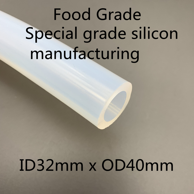 Tubo de silicona de grado alimenticio, tubo de bebida Flexible, resistencia a la temperatura, transparente, no tóxico, ID 32mm OD 40mm