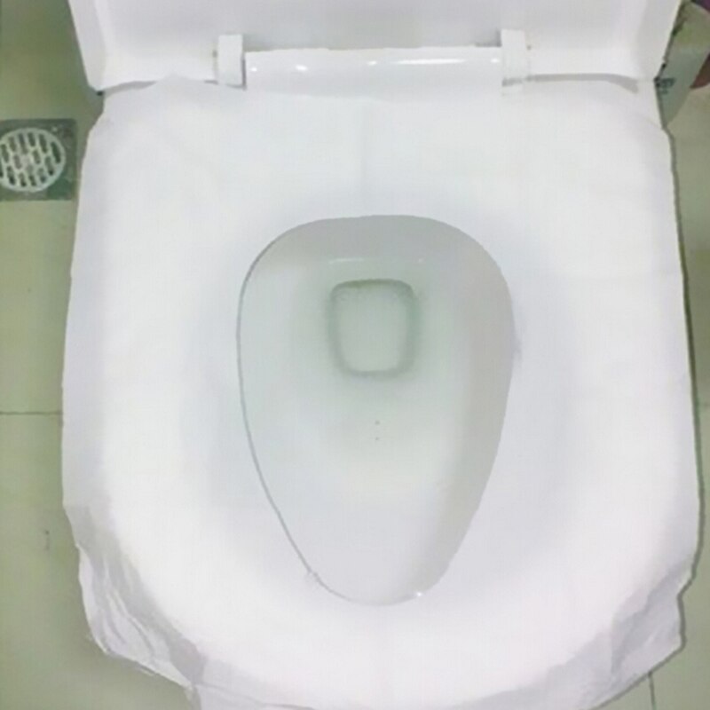 10 unids/set viajes funda desechable para asiento de inodoro wc mat 100% cubierta de papel para inodoro impermeable accesorios de baño