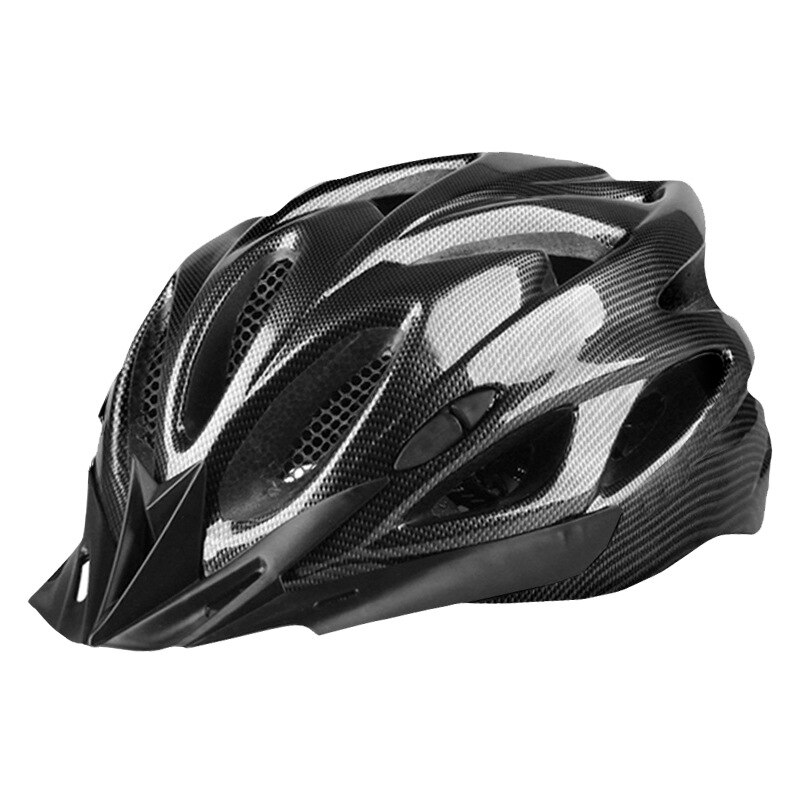 ZOUZHAN road and mountain bike helmet, one-piece cool bicycle helmet, protective outdoor helmet for men and women: Carbon fiber black