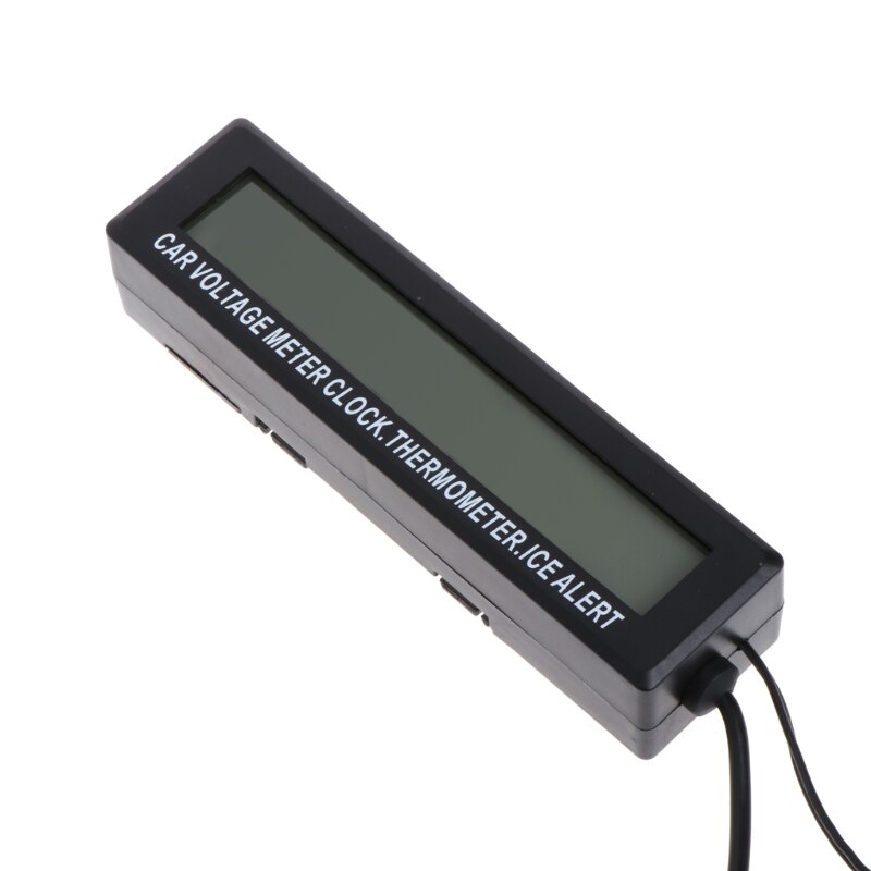 Digitale Lcd Klok Auto Voltmeter Thermometer Batterij Voltage Temprerature Monitor 12 V/24 V Voor Auto Accessoires