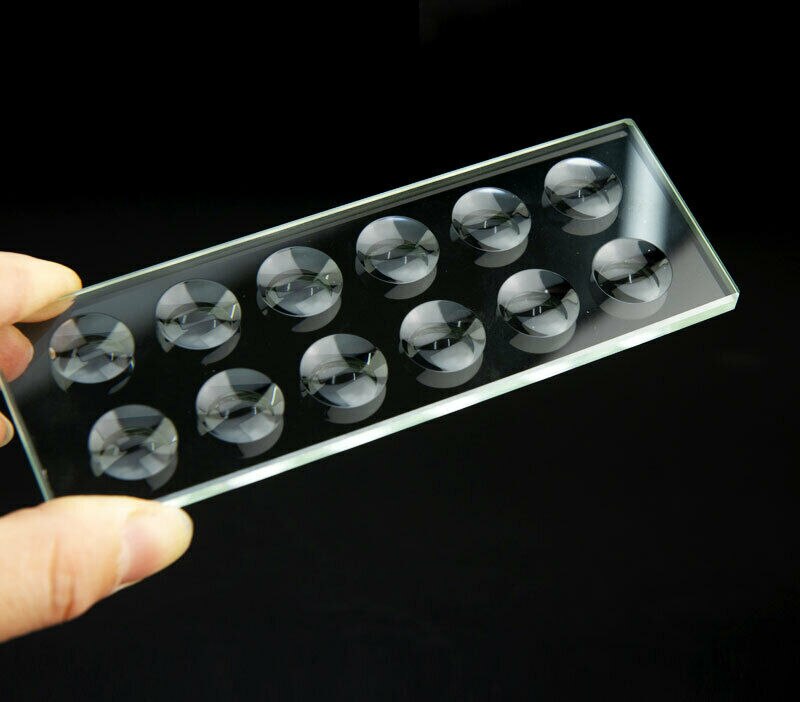 10MM Thickness Circular Concave Cavity Biological Microscope Slide Optical Glass Multiple Wells Optional: 12 wells