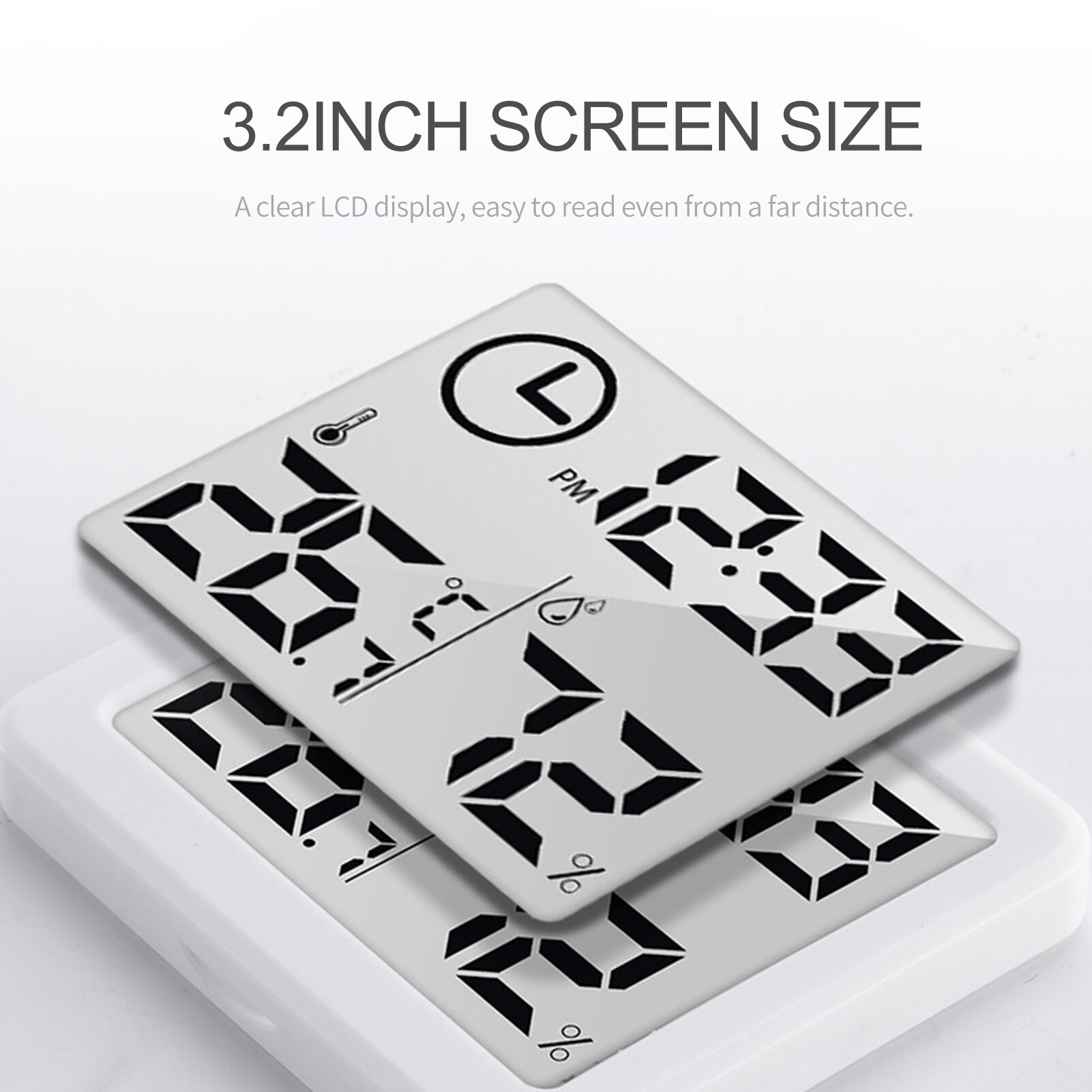 Moisture Meter Digital Hygrometer Electronic Time Temperature Humidity Meters Gauge Backlight Humidity Meter Hygrometer