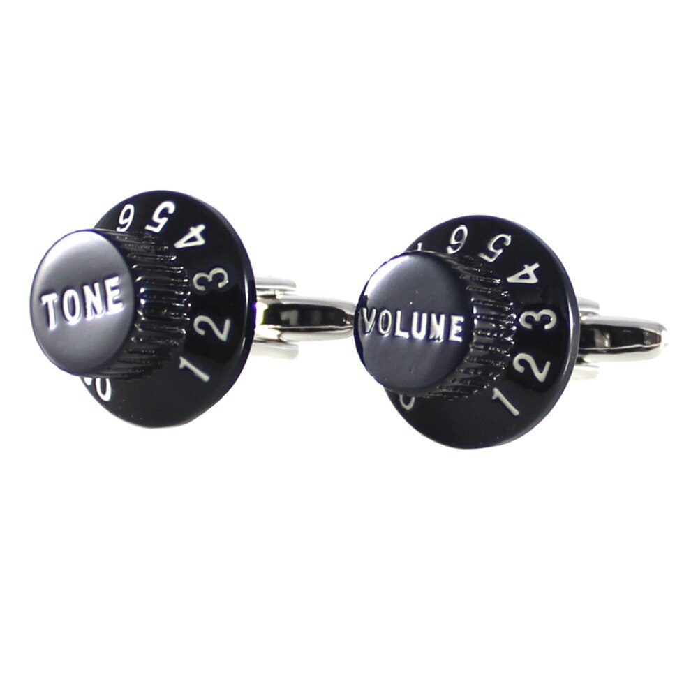 Guitar Knobs Cuff Links Black Volume And Tone Knobs Cuff Links Wedding Cufflinks Birthday Cuff Links