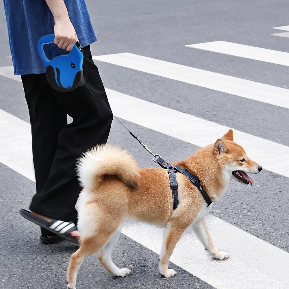 Automatic Retractable Pets Dog Leash Nylon Extending Puppy Walking Running Dog Leads Reflective Tape Dog Leashes 3/5m