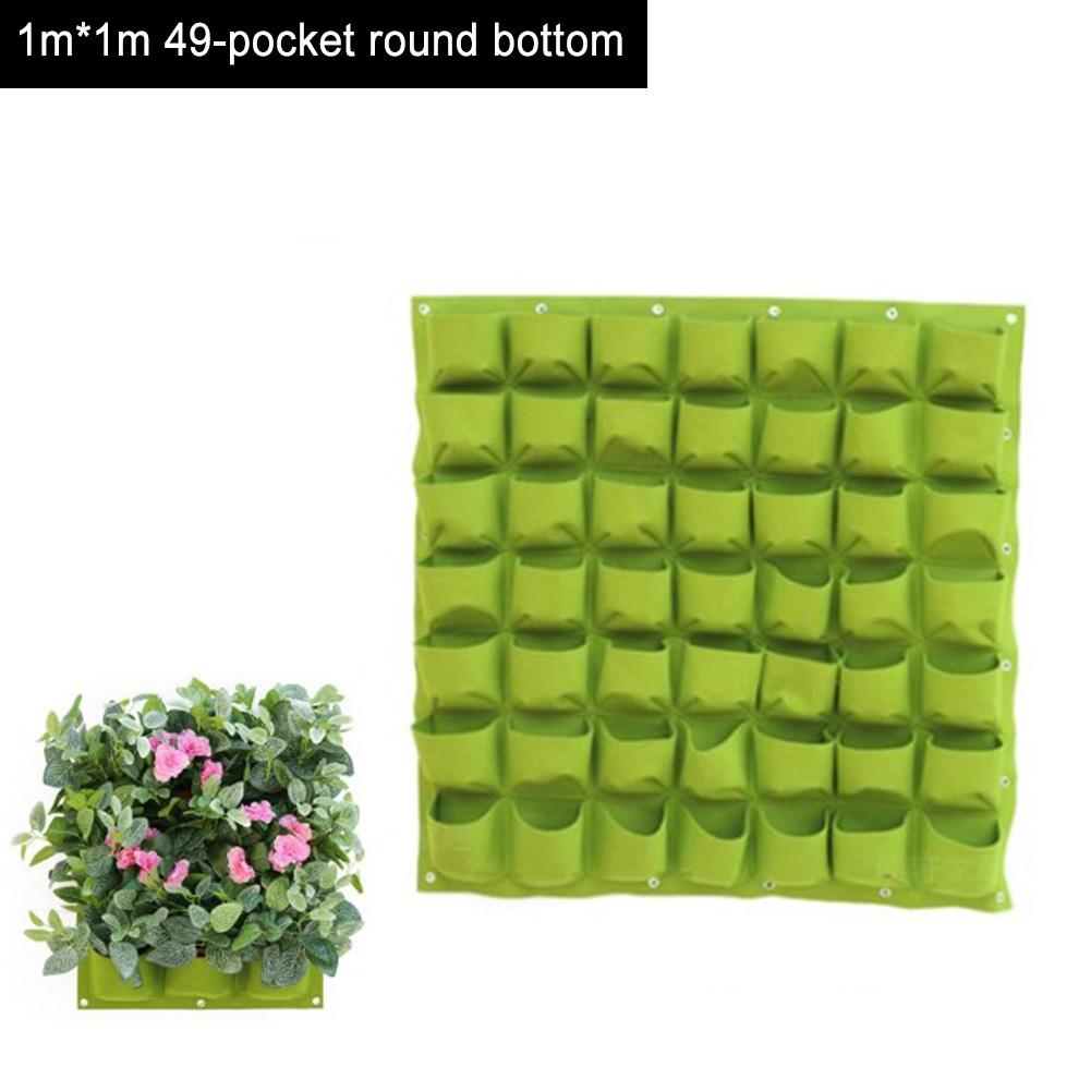 Hanging Wall Planting Bags Pockets Green Growing Bag Planter Vertical Garden Vegetable Seedling Living Garden Bag Home Supplies: 49 Pockets