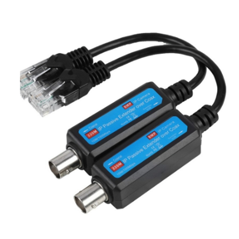 ABAC-Coaxial Transmitter Receiver Extender 1Pair 10/100Mbps 1CH Passive For IP Network For IP NVR Camera Over Coax Extender