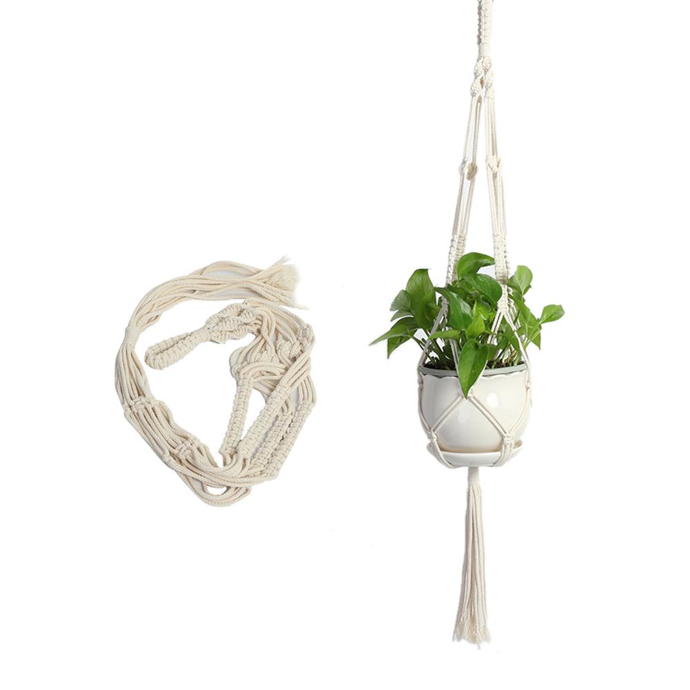 Macramé plantenhanger plantenbakmand touw pothouder hangende touwmand jute touw gevlochten hangend touw woondecoratie: 01