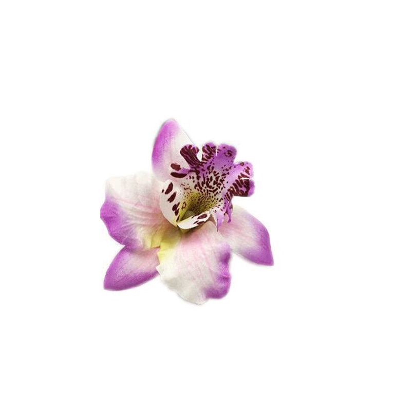 Free Women Summer Bohemia Beach Thai Lily Orchid Flower Hair Clip Bridal Wedding Headwear Ornaments Accessories: Lavender