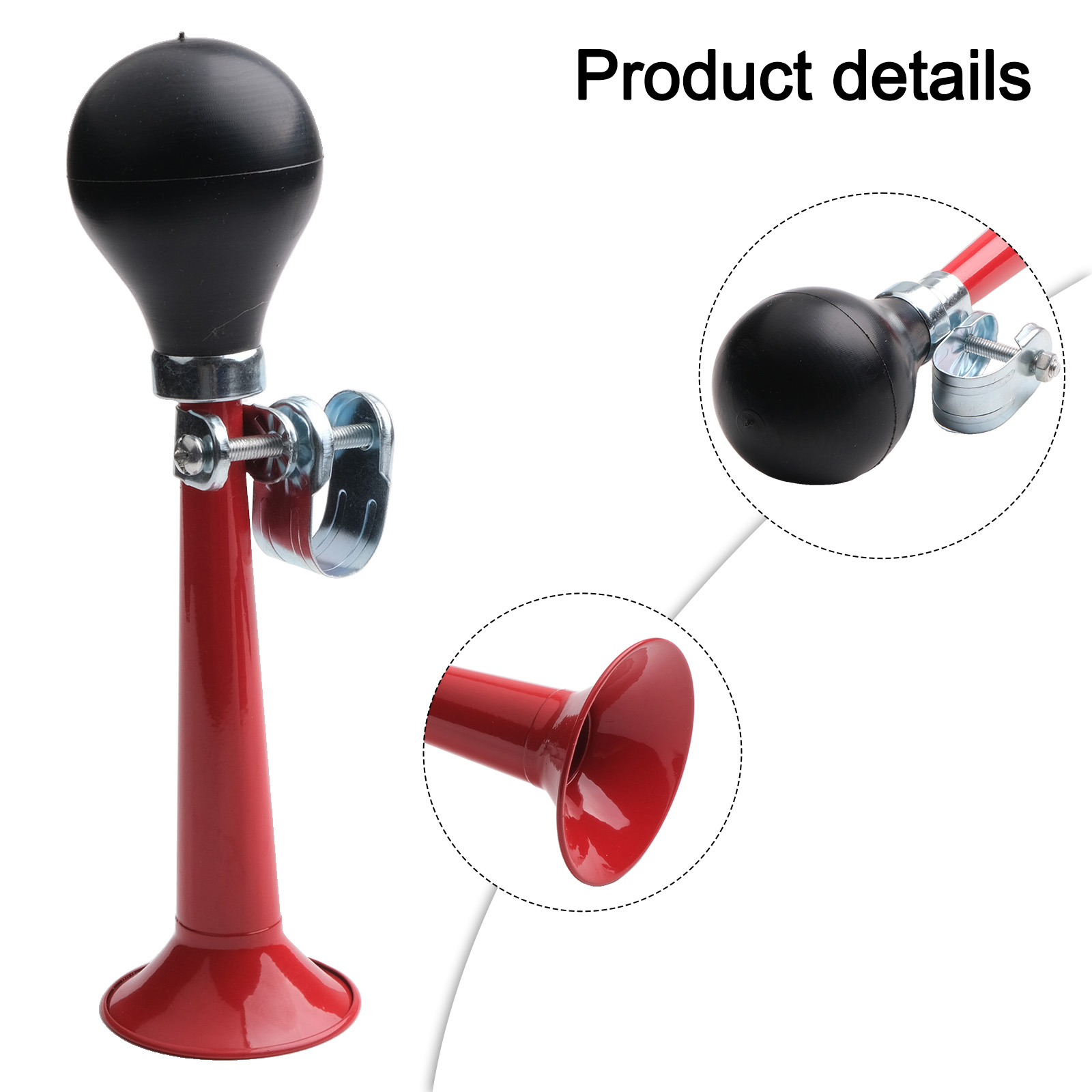 Bugle Horn Retro Clown Horn Bike Horn Classical Vintage Metal Loudspeaker Bike Air Horn For Vehicles Bicycles Non-Electronic: Red