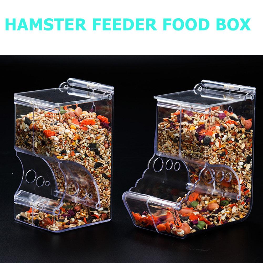 Hamster automatisk føder gennemsigtig mad dispenser mad skål små dyr hamster fodring vanding forsyninger