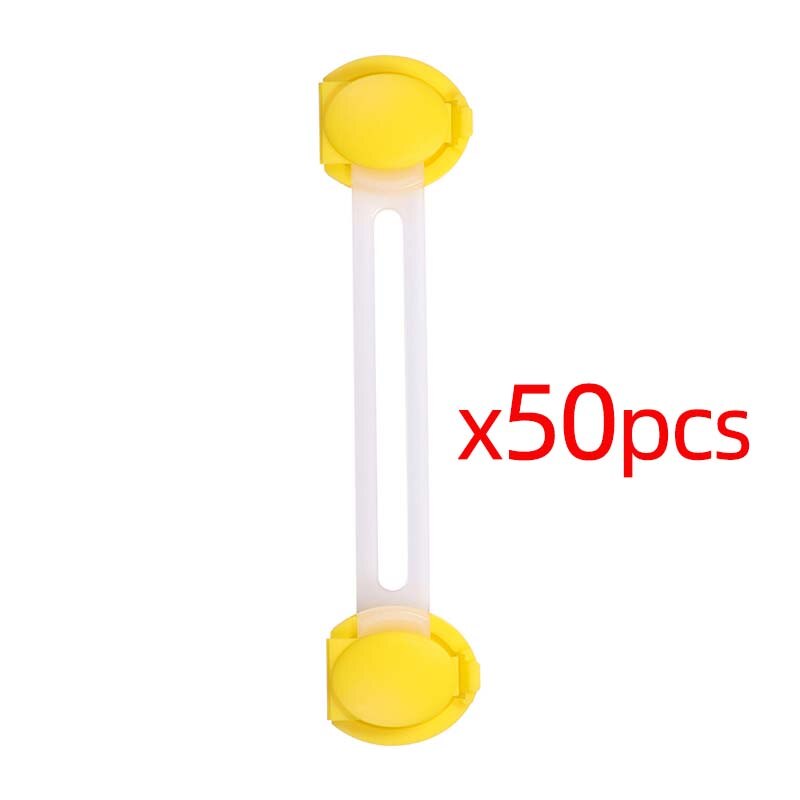 50 teile/los Sicherheit Kunststoff freundlicher Schutz Schloss Schrank Tür Produkte Saft Werkzeuge für Schrank Tür Schubladen Kühlschrank: Neu  Gelb 15cm