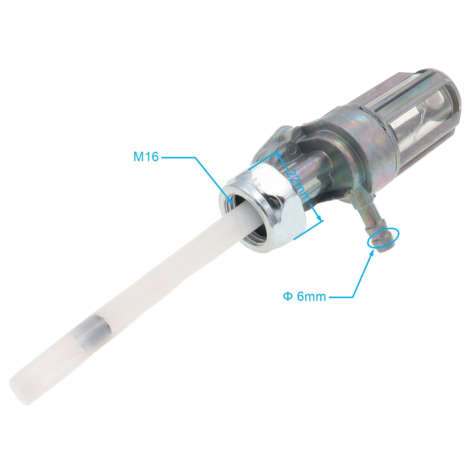 Robinet D'Essence Dépression GY6 Pour Réservoir Métal - Avec Pré-Filtre M16
