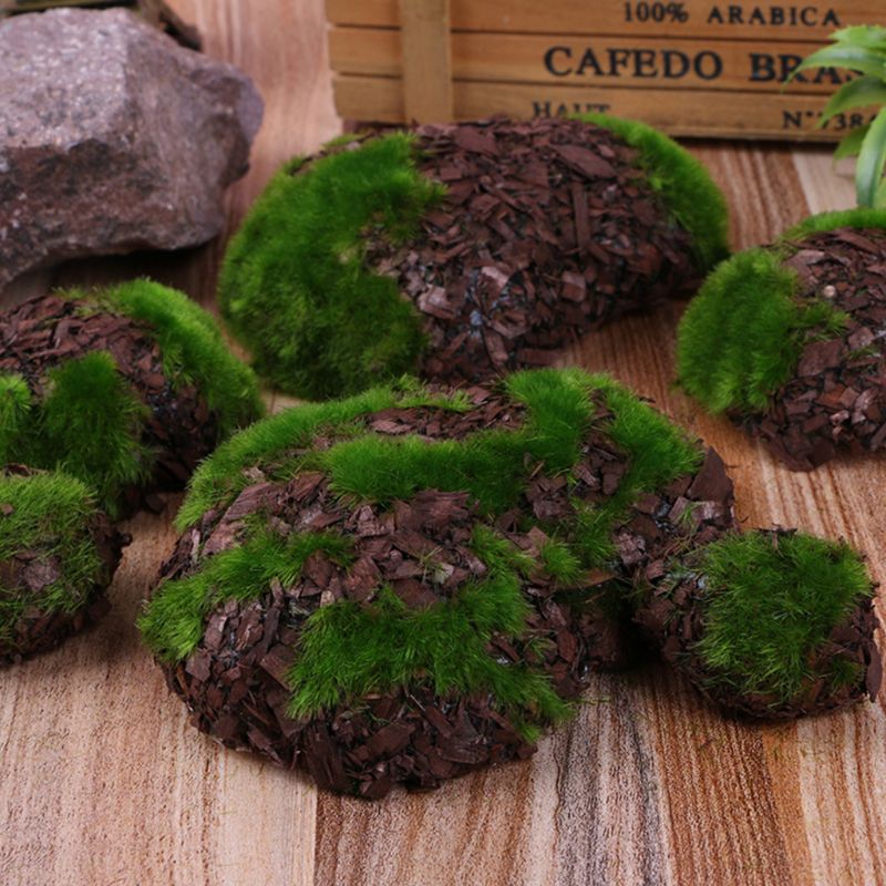 6 stk/pak akvarie simuleret mos sten kunstig skum plante akvarium indretning