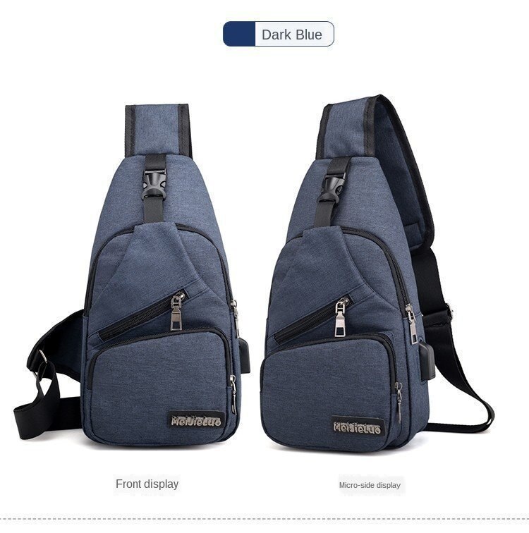 Aankomst Mannelijke Schoudertassen Usb Opladen Crossbody Tassen Mannen Anti Diefstal Borst Bag School Zomer Korte Reis Boodschappers Zak: Blauw