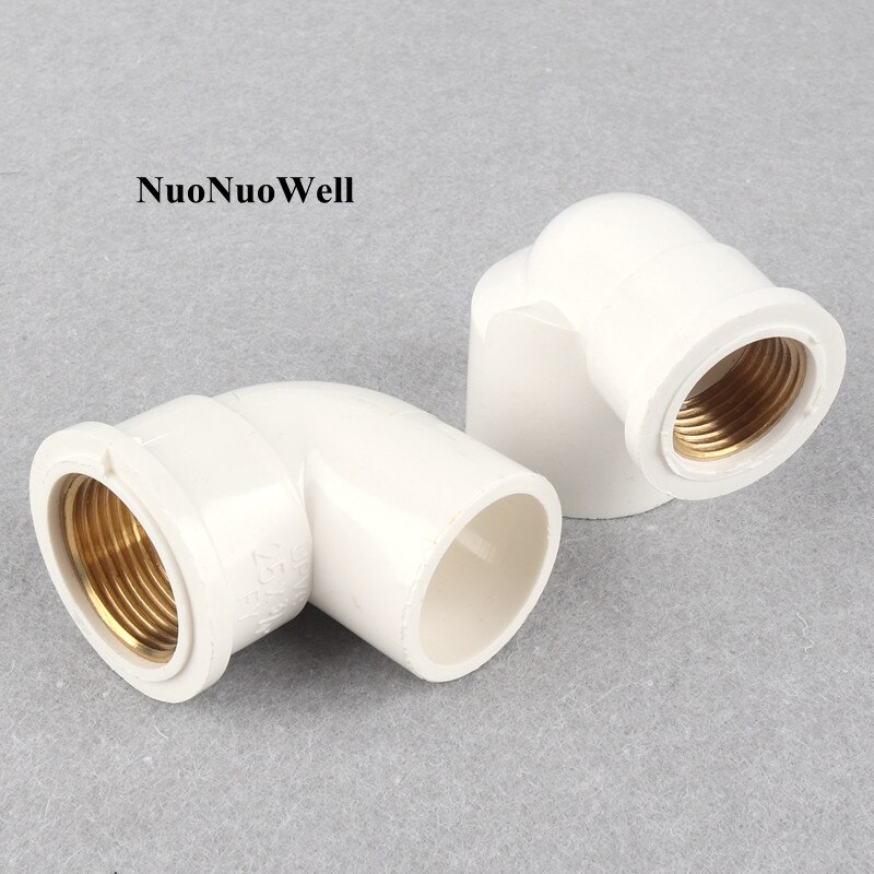 15pcs 20~32mm To 1/2"~1" Copper Thread PVC Elbow Joints Garden Irrigation Water Pipe Connectors Aquarium Fish Tank Tube Joints