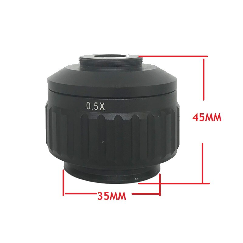 0.5X C-Mount Lens Adapter 35mm Diameter Field For Simul Focal Trinocular Stereo Microscope Video Camera: 45mm Height