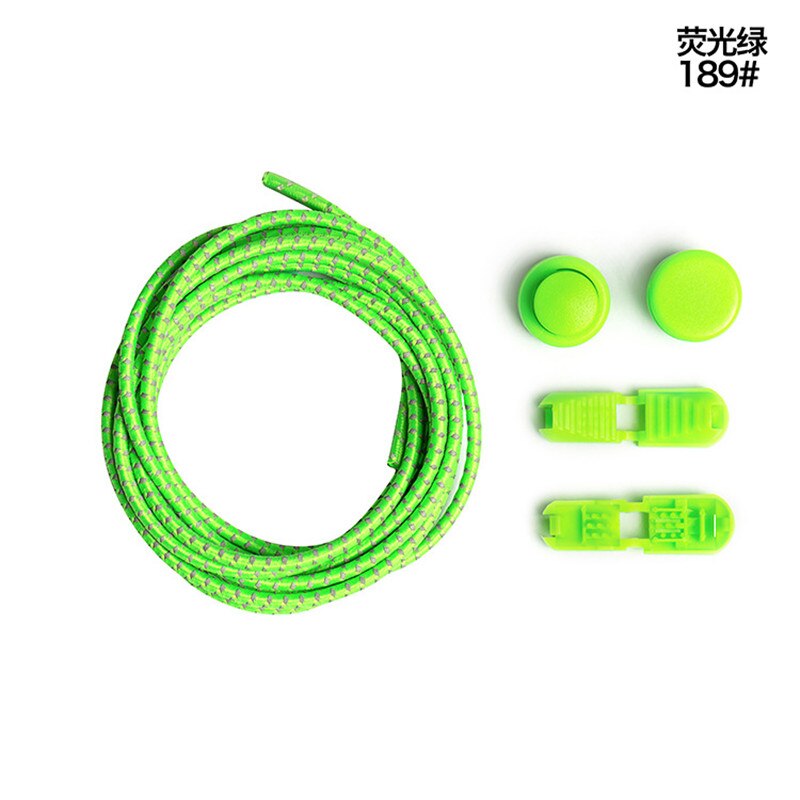Lacets réfléchissants serrant les chaussures cordes paresseux chaussure laçage élastique corde chaussures de sport toutes les baskets ajustement unisexe femmes hommes: Vert clair