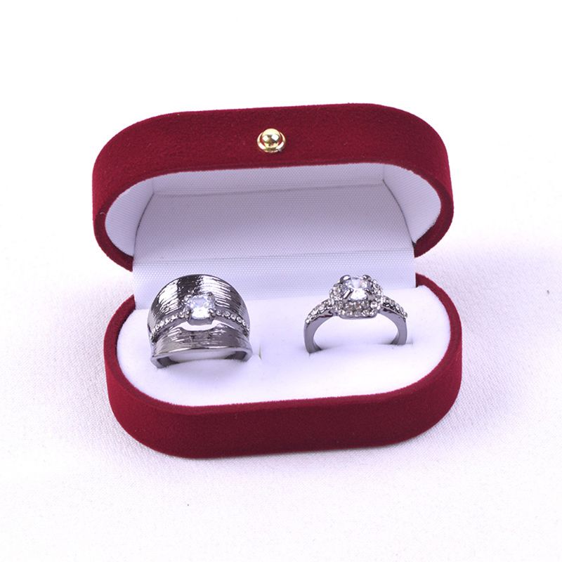 Caja de anillos doble portátil para mujer, expositor de joyas, soporte de , organizador de anillos de compromiso de boda, 1 ud.