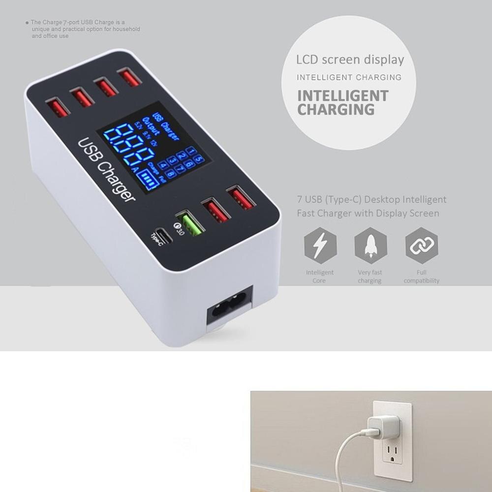 8 Hafen USB Ladegerät Schnell Ladung 3,0 Multifunktions USB Hub Ladegerät LED-anzeige Mehrere USB Telefon Universal- Ladestation