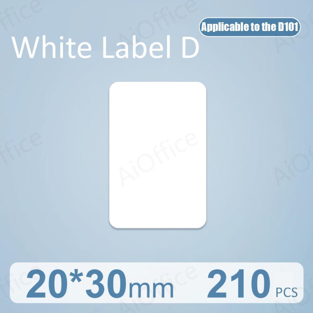 NIIMBOT D101 D11 0 Mini białe naklejki etykiety drukarki anty-olej wodoodporny odporny na rozdarcie dla supermarketu metka z ceną rolkę papieru: White 20X30mm