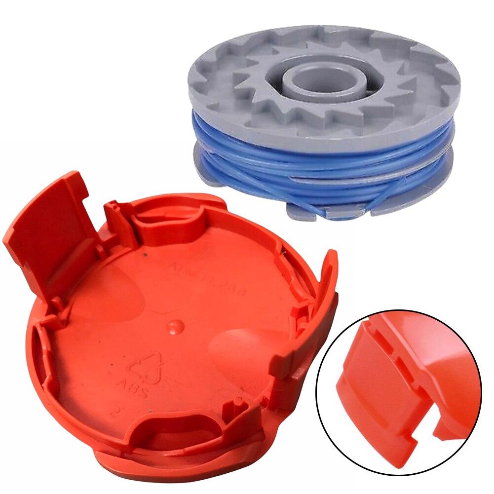 2Pcs Spool Cover Cap + Spool &amp; Line For FLYMO Contour Power Plus Cordless 500XT Strimmer FAST POST String Trimmer Parts