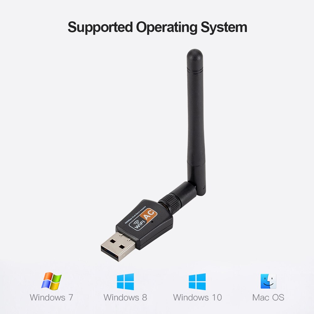 Adattatore USB WiFi 2.4G/5GHz 600Mbps WiFi antenna 11AC doppio gruppo musicale 802.11b/n/g/ac senza fili Scheda di Rete Del computer Lan Dongle Ricevitore