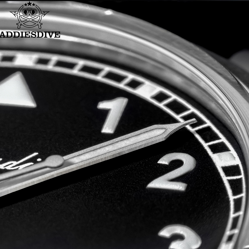 Reloj de cuarzo ADDIESDIVE, correa de nailon luminosa, cristal de espejo de burbuja de acero 316L VH31, caja arenada de buceo de 100M, reloj de hombre de 36mm