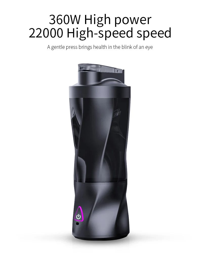 Portable Blender Cordless Self-Cleaning Mini Blender with Lid Silent Mini Travel Blender with Stainless Steel Blades USB Charge