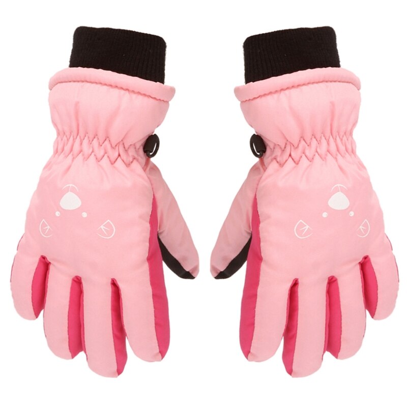 Kinderen Skiën Fietsen Handschoenen Peuter Dikke Warme Mittens Waterdicht Winddicht Outdoor Sport Schattige Beer Gezicht Handschoenen