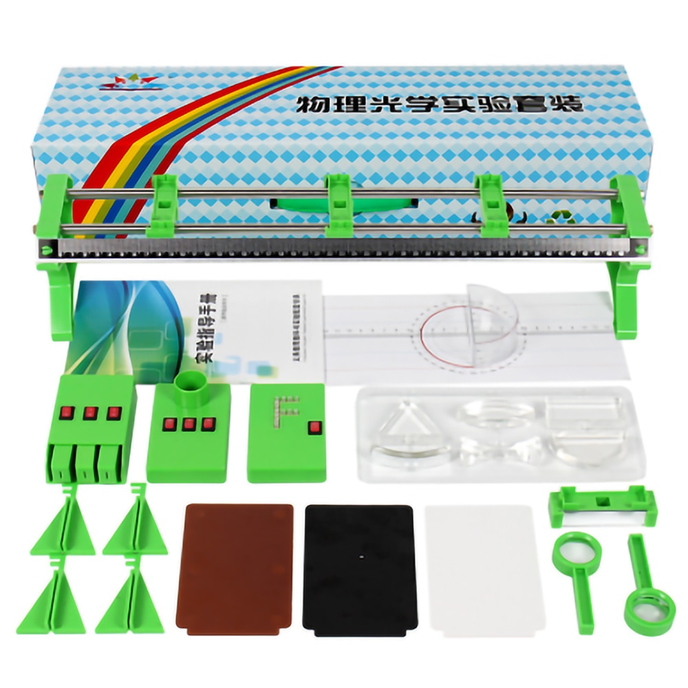 Kit d&#39;expérimentation d&#39;optique en laboratoire physique, ensemble de banc optique, lentille convexe Concave, imagerie sténopé, réflexion de la lumière, curseur de cadran