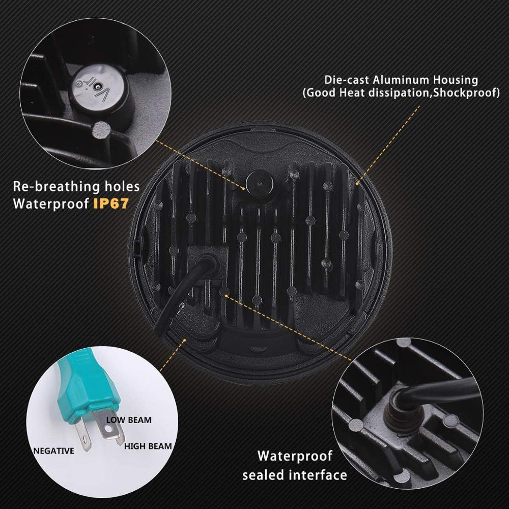 Für Harley Dyna FXCW FXCWC FXSBSE FXSTB 5,75 Zoll Runde LED Scheinwerfer Mit hoch/niedrig Strahl 51W Spinne bilden Motorrad Kopf Licht