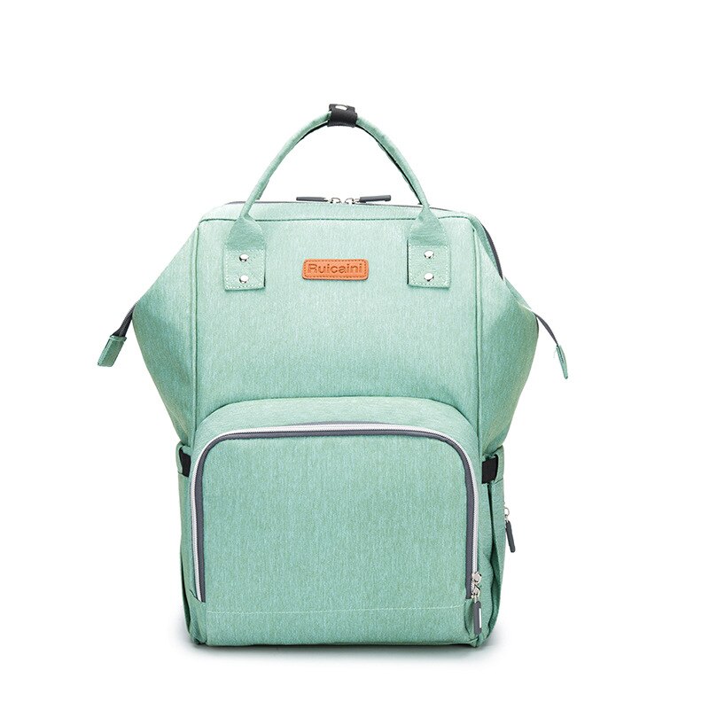 Carregamento usb saco de fraldas multi-funcional grande volume saco de fraldas múmia bolsa de ombro bolsa de mamãe marca nova atualização: USB Light Green Diaper Bag