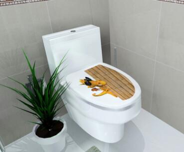 Badeværelse toilet sæde dækning mærkater klistermærke vinyl toiletlåg mærkater væg dekorative mærkat mærkater, mulit-mønster , 32 cmx 39cm: 904
