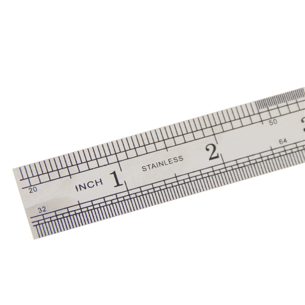 Regla recta de Metal de acero inoxidable para costura de pie de costura de 15cm, herramienta de regla de precisión, regla de doble cara