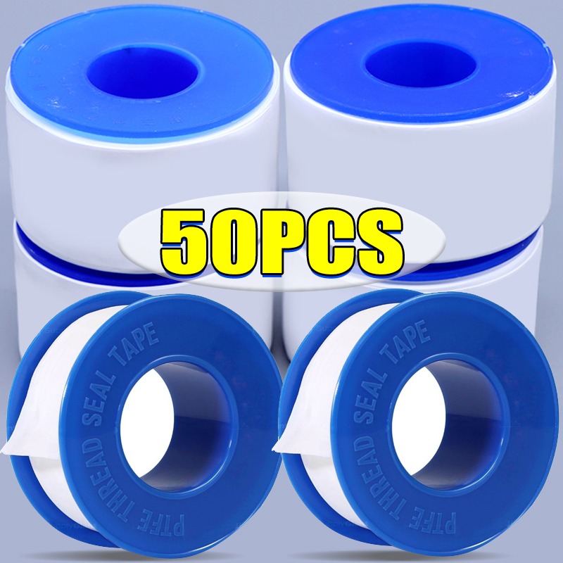 1/50x ruban PTFE plombiers scellant étanche ruban de plomberie pour pomme de douche réparation maison salle de bain tuyau d'eau accessoires d'étanchéité