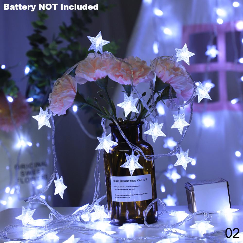 Romantic Star Round Lantern LED Lights String Kids Room Decor Fairy Garland Lights Home Garden Christmas Party Decoration Lights: White 01 / 3m20Lights