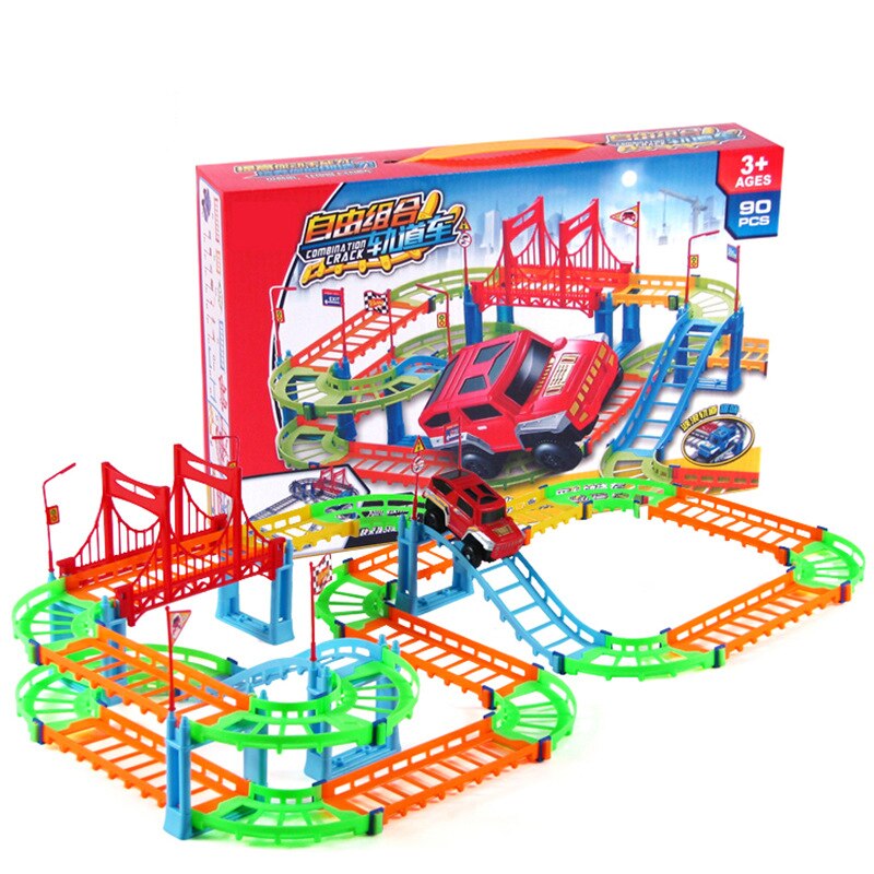 Verscheidenheid Dubbel Spoor Auto Educatief Speelgoed Gemonteerd Rapid Rail Auto Speelgoed Kinderen Speelgoed