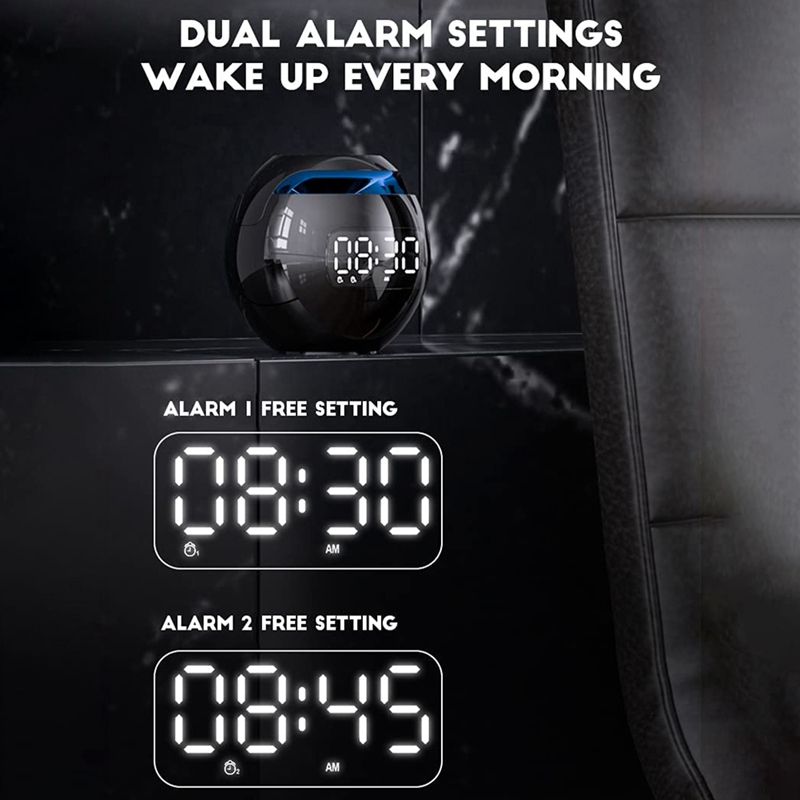Digital Alarm Clock for Kids, Multifunctional Bass Bluetooth Portable Wireless Speaker with Radio Alarm Clock