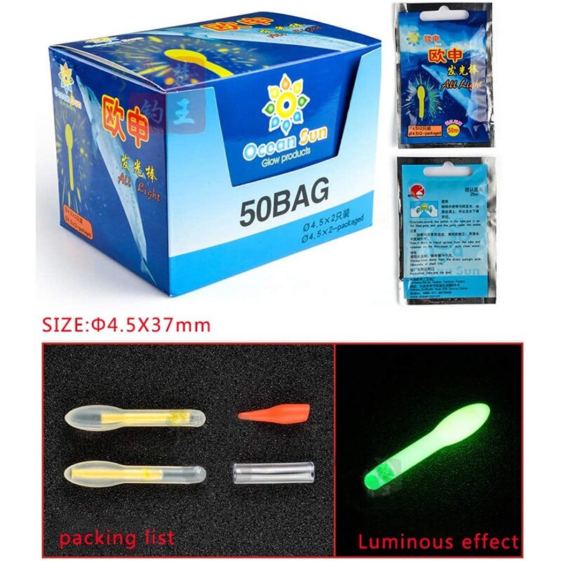 10pcs/5packs Glow Sticks Fishing Buoy Bulb Shape Luminous Float Night Fishing Light Stick 25M/50M Visibility Fishing Accessories