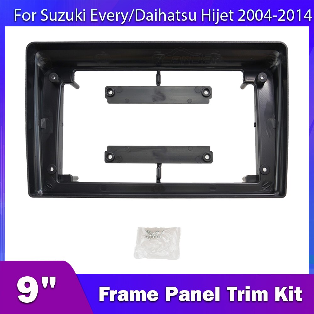 Carbar pour Suzuki Every Daihatsu Hijet 9 pouces, autoradio, cadre Fascia, tableau de bord, enregistreur à bande, multimédia, 2 Din, panneau de garniture stéréo