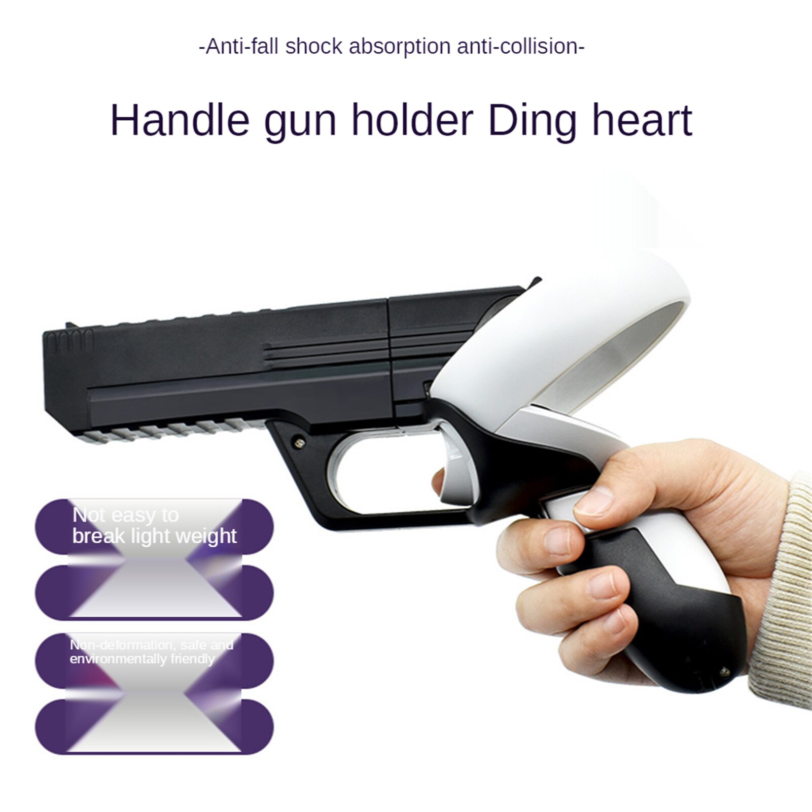 VR Controller Handle Sturdy Shooting Handle Holder Black White VR Controller Handle For Oculus Quest 2VR Virtual Reality Headset